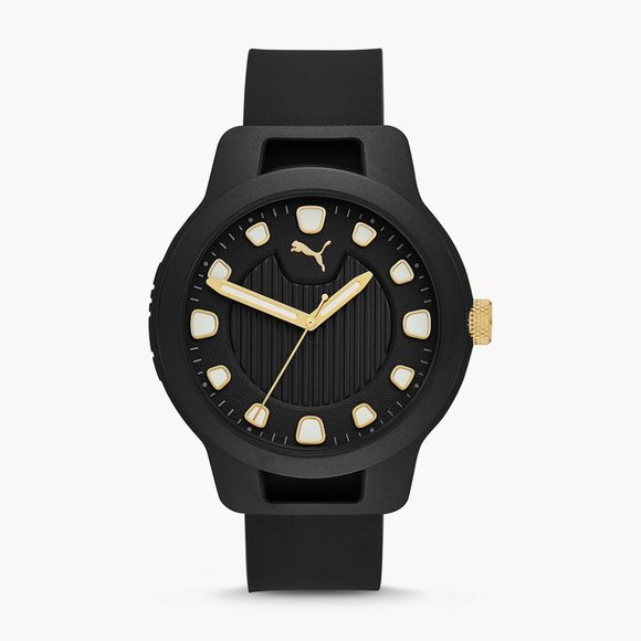 PUMA WATCH Reset V1 Three Black Silicone P5033 - Picture 1 of 8